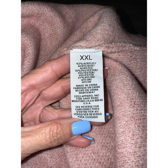 Pink Dusty Rose V Neck Button Front Cardigan Sweater Women XXL Celebrity - Picture 10 of 13